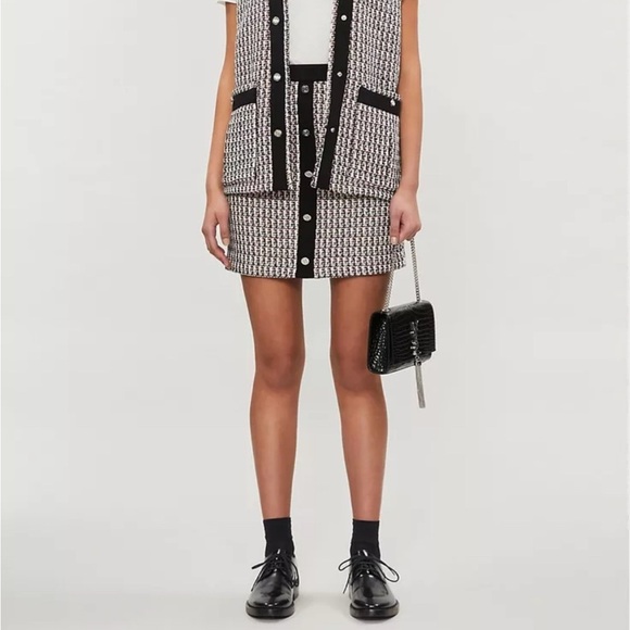 Maje Tweed Mini Skirt Size 40 - Picture 1 of 9